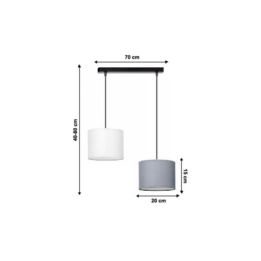 Πολύφωτο σε σχοινί TUZ 2xE27/60W/230V