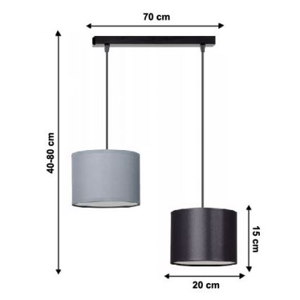Πολύφωτο σε σχοινί TUZ 2xE27/60W/230V