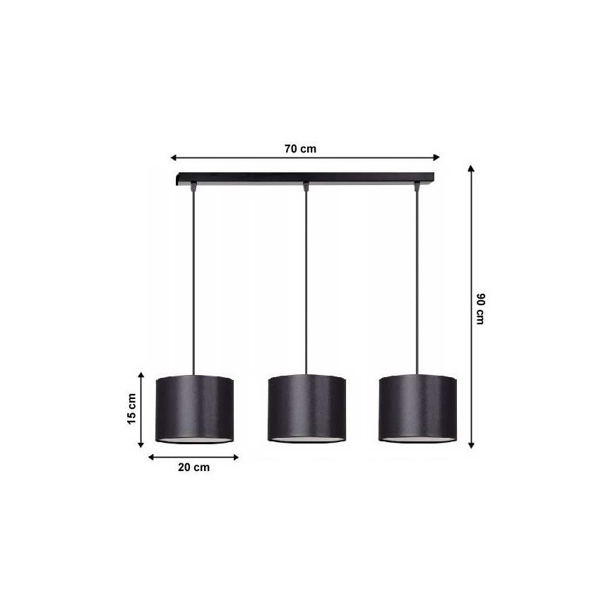 Πολύφωτο σε σχοινί TUZ 3xE27/60W/230V