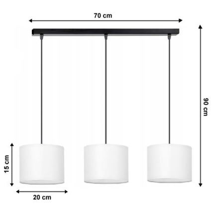Πολύφωτο σε σχοινί TUZ 3xE27/60W/230V