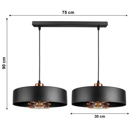 Πολύφωτο σε σχοινί VEST 2xE27/60W/230V