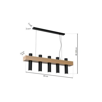 Πολύφωτο σε σχοινί WEST 5xGU10/25W/230V