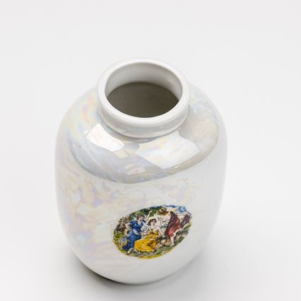 Πορσελάνινο βάζο 12,5x9 cm περλέ λευκό χάριτες
