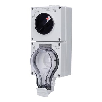 Πρίζα για υγρό περιβάλλον με διακόπτη 230V/16A IP66