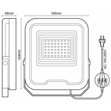 Προβολέας LED RGB Dimmable LED/30W/230V 3000K-6500K Wi-Fi Tuya IP65