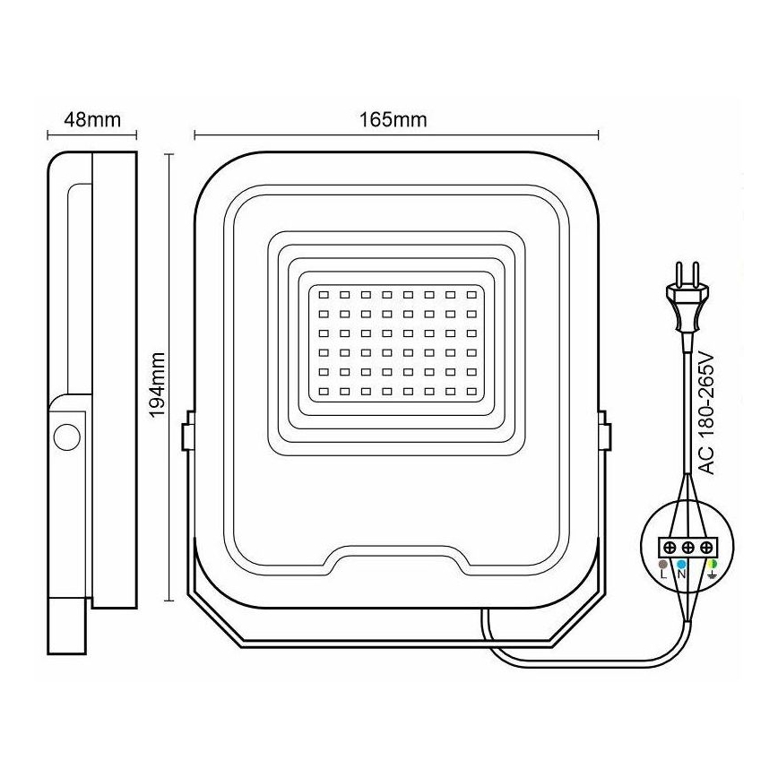 Προβολέας LED RGB Dimmable LED/30W/230V 3000K-6500K Wi-Fi Tuya IP65