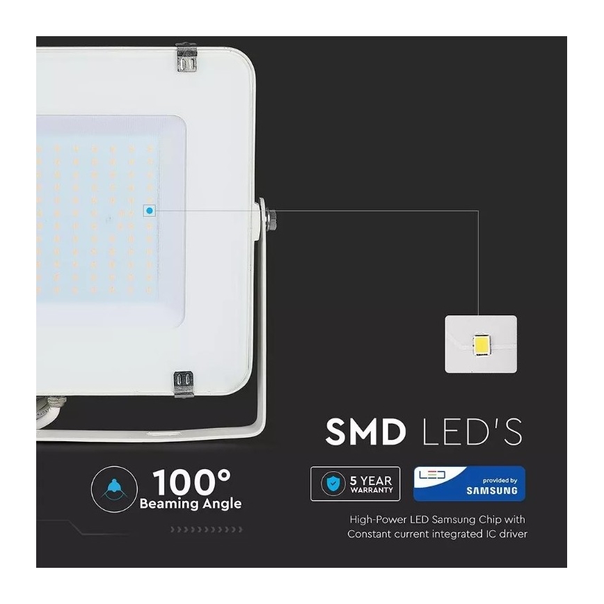 Προβολέας LED SAMSUNG  CHIP LED/150W/230V 3000 K IP65 λευκό