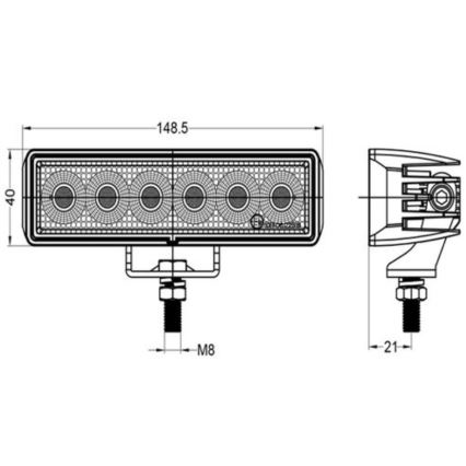 Προβολέας LED αυτοκινήτου OSRAM LED/24W/10-30V IP68 5700K