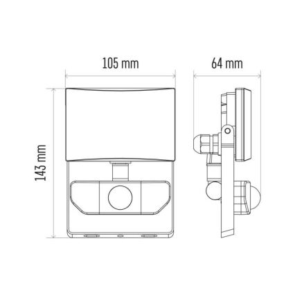 Προβολέας LED με αισθητήρα LED/10,5W/230V IP54