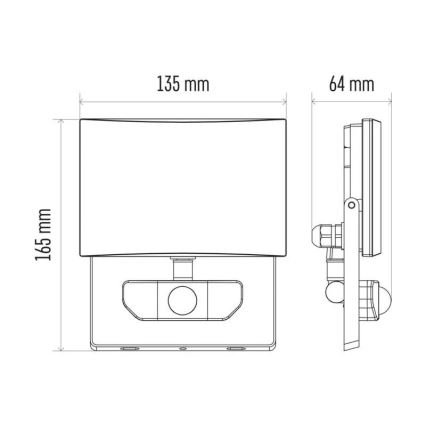 Προβολέας LED με αισθητήρα LED/20W/230V IP54