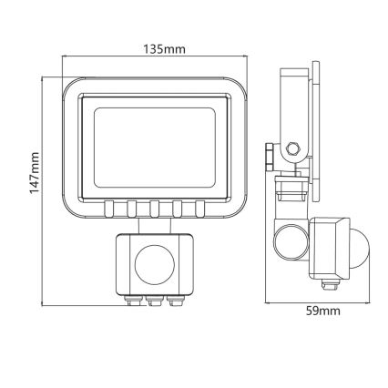 Προβολέας LED με αισθητήρα LED/20W/230V IP65