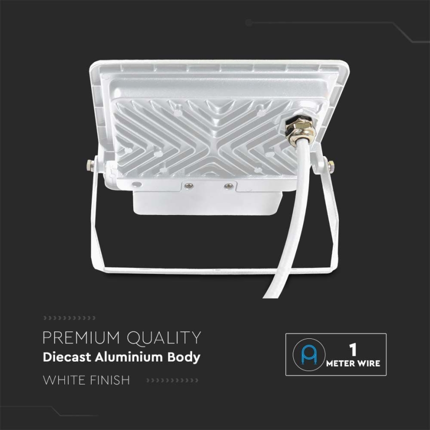 Προβολέας LED με αισθητήρα LED/50W/230V 4000K IP65 λευκό
