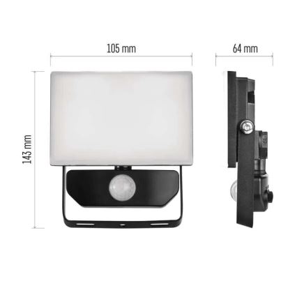 Προβολέας LED με αισθητήρα TAMBO LED/10W/230V 4000K IP54