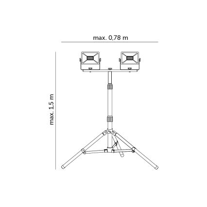 Προβολέας LED με βάση 2xLED/30W/230V IP65