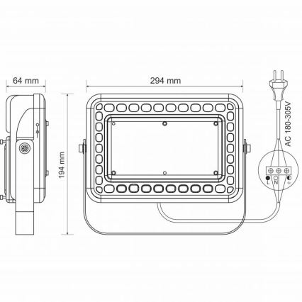 Προβολέας εξωτερικού χώρου LED PROFI LED/100W/180-305V IP65