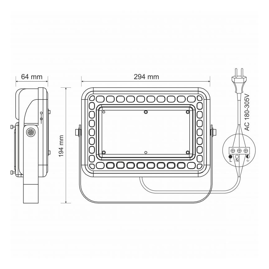 Προβολέας εξωτερικού χώρου LED PROFI LED/100W/180-305V IP65