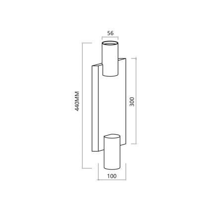 Προβολέας τοίχου GENESIS 2xGU10/8W/230V μαύρο