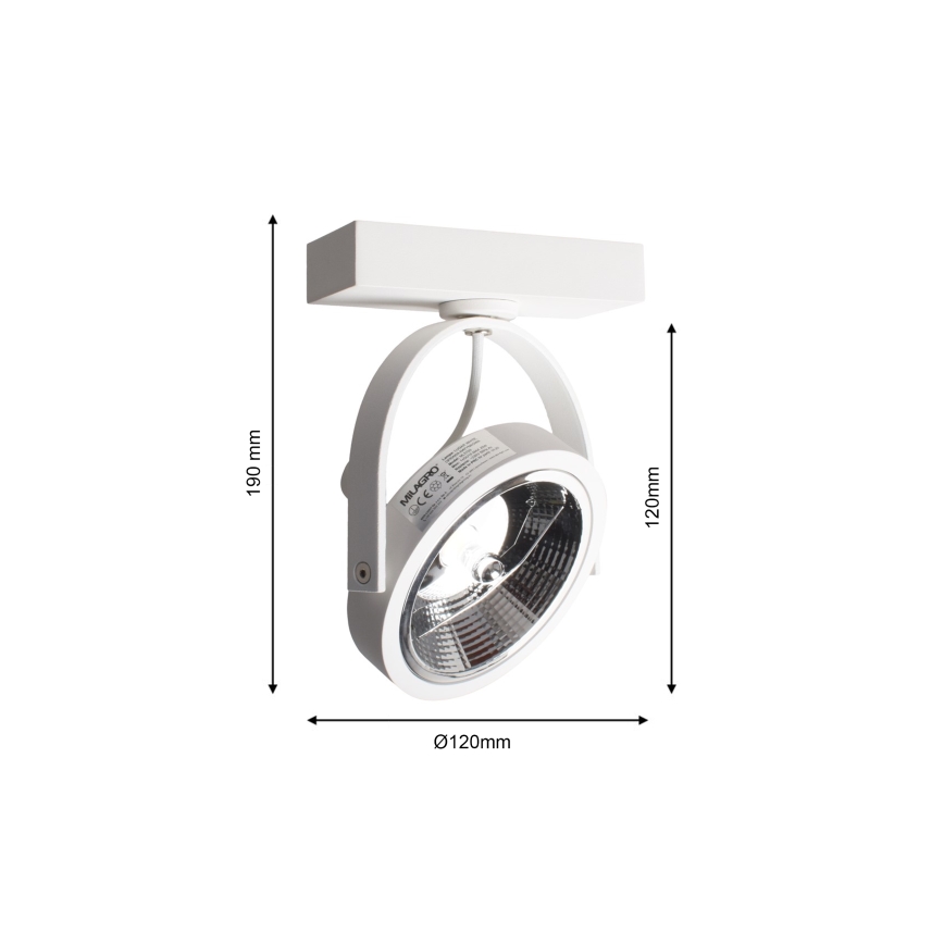 Προβολέας τοίχου LUGAR 1xAR111 - GU10/25W/230V