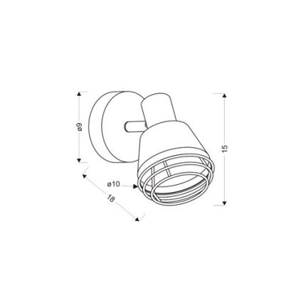 Προβολέας τοίχου NERIA 1xE14/40W/230V μαύρο/χαλκός