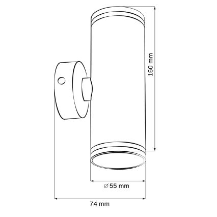 Προβολέας τοίχου ΠΑΡΙΣΙ 2xGU10/10W/230V λευκό