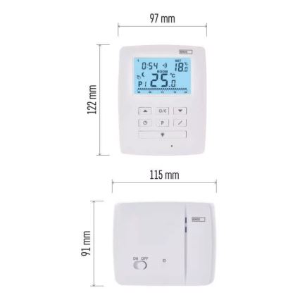 Προγραμματιζόμενος θερμοστάτης 230V+2xAA