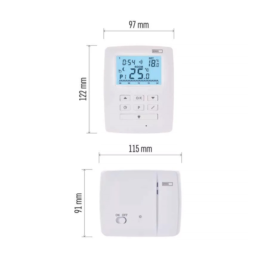 Προγραμματιζόμενος θερμοστάτης 230V+2xAA