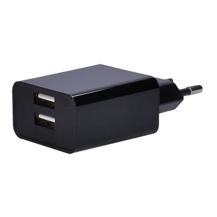 Προσαρμογέας φόρτισης 2xUSB / 3100mA / 230V μαύρος