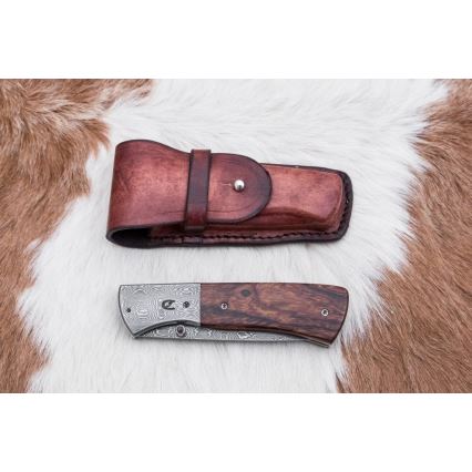 Πτυσσόμενο μαχαίρι Δαμασκού 8 cm ironwood