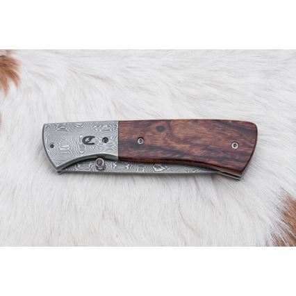 Πτυσσόμενο μαχαίρι Δαμασκού 8 cm ironwood