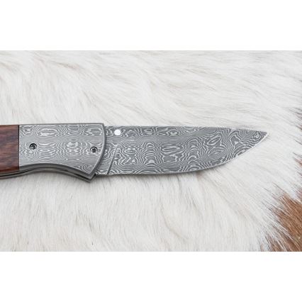 Πτυσσόμενο μαχαίρι Δαμασκού 8 cm ironwood