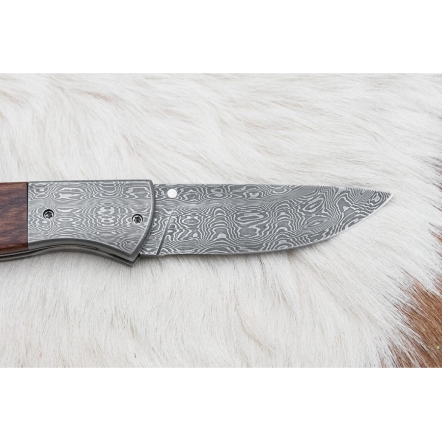Πτυσσόμενο μαχαίρι Δαμασκού 8 cm ironwood
