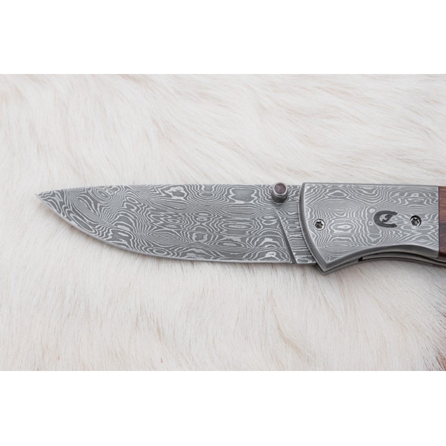 Πτυσσόμενο μαχαίρι Δαμασκού 8 cm ironwood