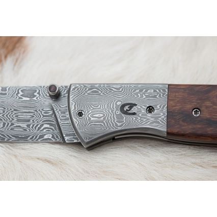 Πτυσσόμενο μαχαίρι Δαμασκού 8 cm ironwood