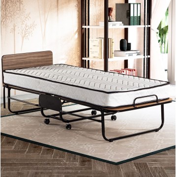 Πτυσσόμενο μεταλλικό μονό κρεβάτι HERON 80x190 cm, λευκό, αντοχή έως 120 kg