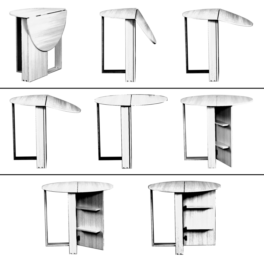 Πτυσσόμενο τραπέζι MIDDLE 77x90 cm λευκό