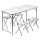 Πτυσσόμενο τραπέζι κάμπινγκ + 4x σκαμπό λευκό/χρώμιο