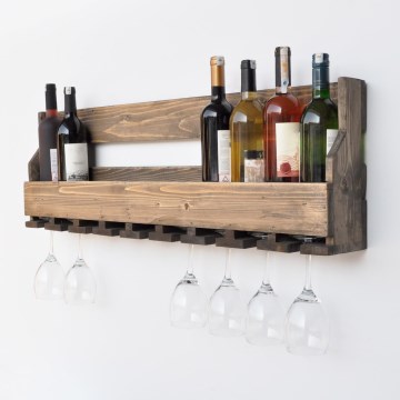 Ράφι τοίχου 28x102 cm ερυθρελάτη καφέ