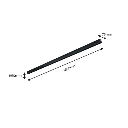 Ράγα χωρίς ηλεκτρική σύνδεση MAGNETIC TRACK 1,5 m μαύρη