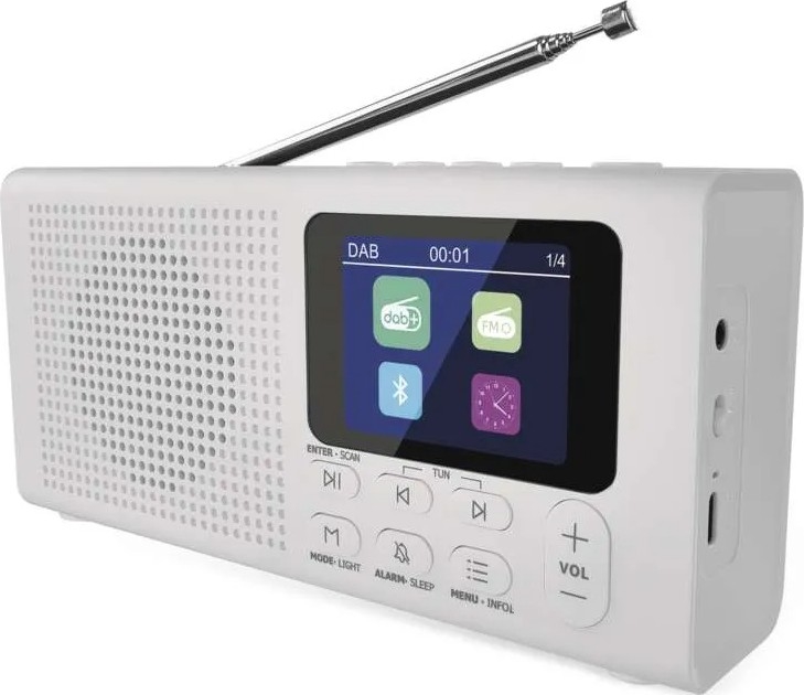 Ραδιόφωνο DAB DAB+ FM 3W/5V/4xAA λευκό