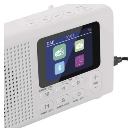 Ραδιόφωνο DAB DAB+ FM 3W/5V/4xAA λευκό
