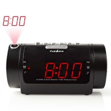 Ραδιόφωνο-ξυπνητήρι-ρολόι με οθόνη LED και προβολέα 230V