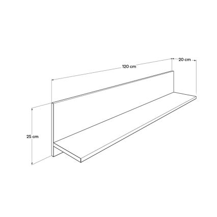 Ράφι τοίχου 25x120 cm καφέ