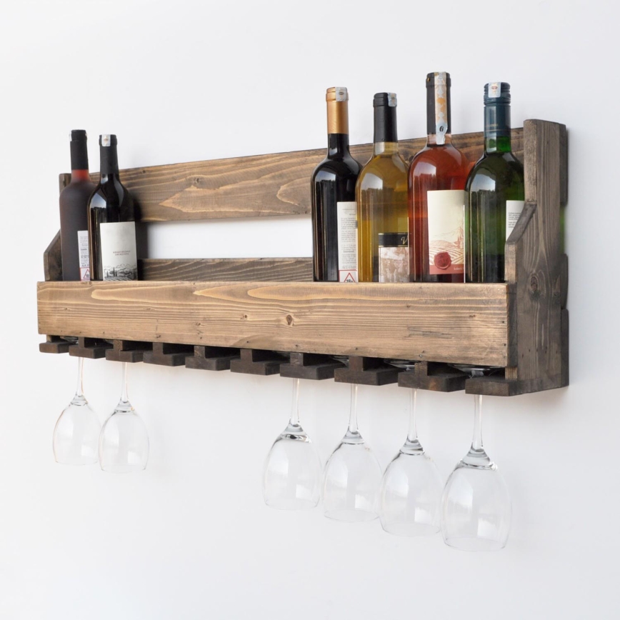 Ράφι τοίχου 28x102 cm ερυθρελάτη καφέ