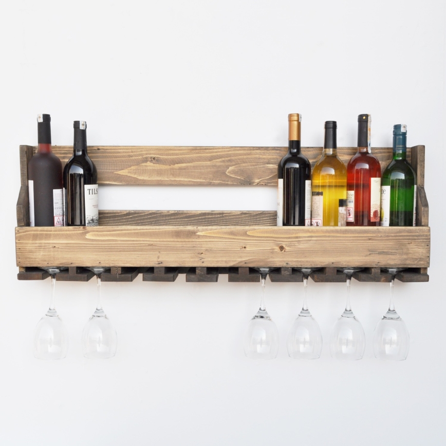 Ράφι τοίχου 28x102 cm ερυθρελάτη καφέ