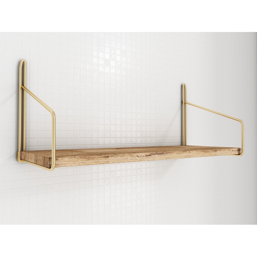 Ράφι τοίχου 45x16 cm δρυς/χρυσό