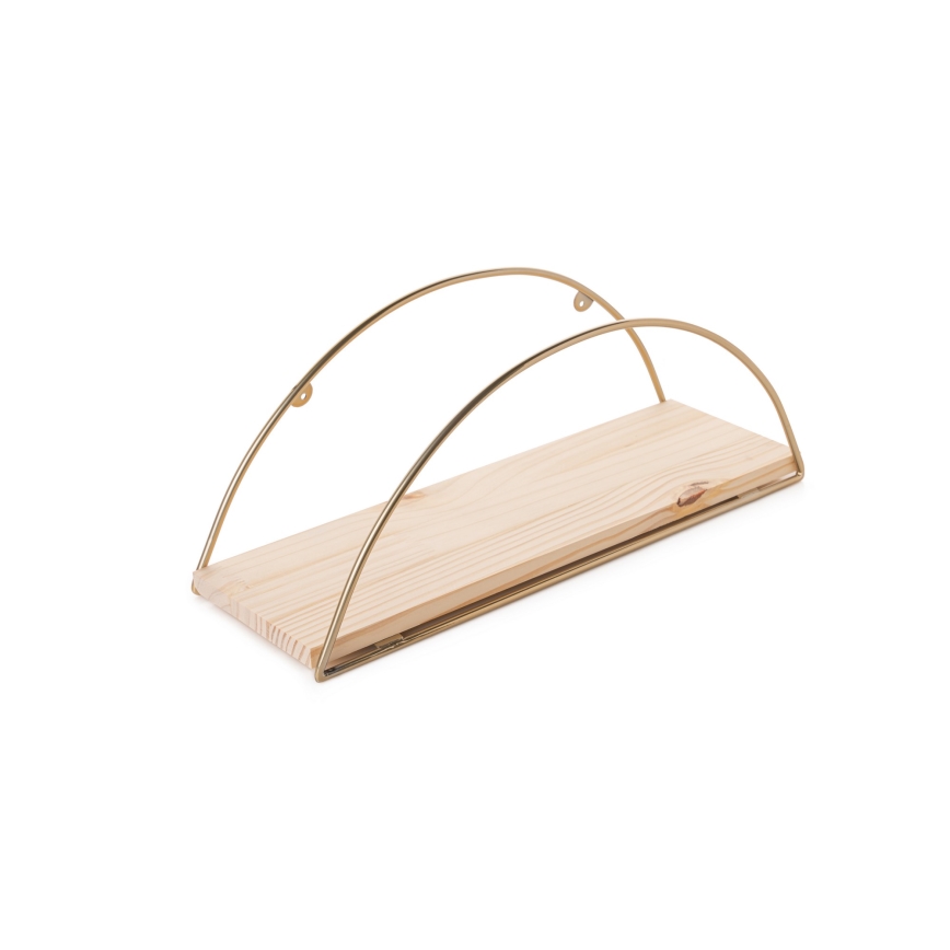 Ράφι τοίχου 45x18 cm δρυς/χρυσό