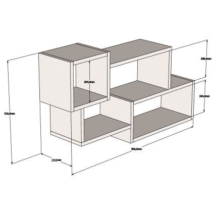 Ράφι τοίχου AFRO 51x90,6 cm λευκό/ανθρακί