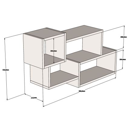 Ράφι τοίχου AFRO 51x90,6 cm λευκό/καφέ