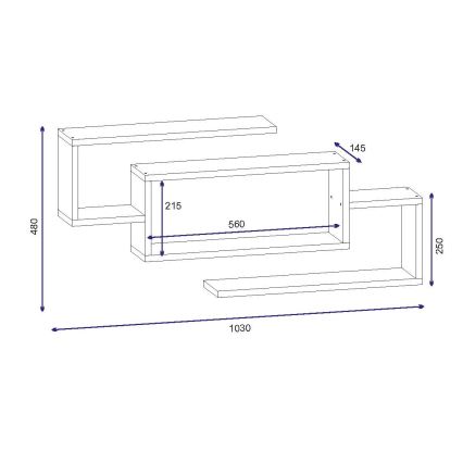 Ράφι τοίχου JANISON 48x103 cm λευκό