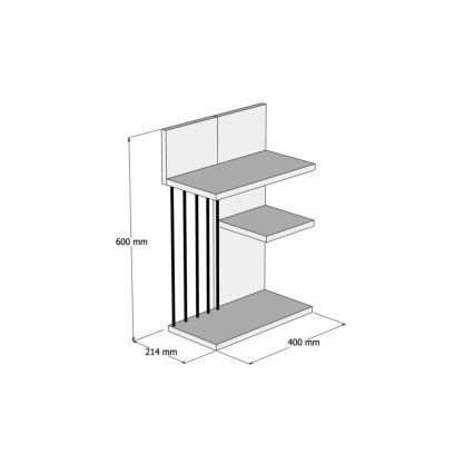 Ράφι τοίχου NEZMA 60x40 cm μπεζ/ανθρακί